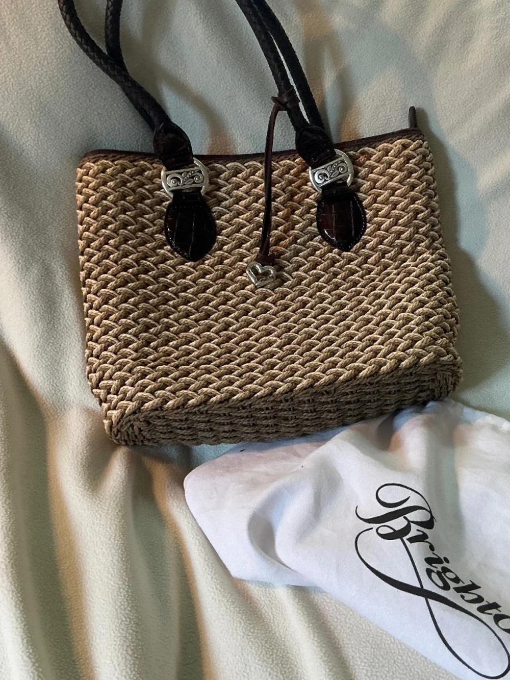 Brighton woven straw natural shoulder hand bag